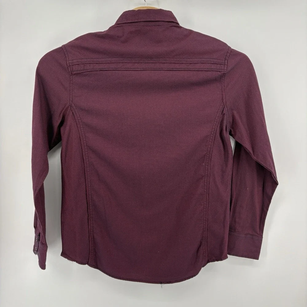 J.B. Holt Men's Large Maroon Standard Fit Long Sleeve Button Up Floral‎ Collar